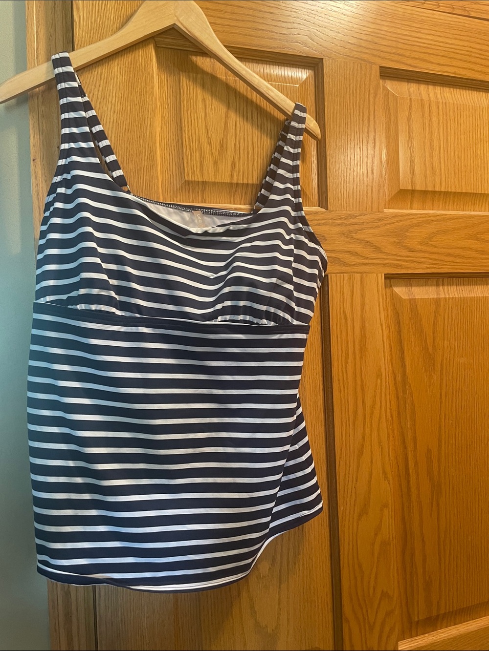Striped Navy and White Tankini Top - Women